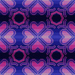 Muted knitting seamless vector pattern with flowers in blue, violet and pink hues as a fabric texture