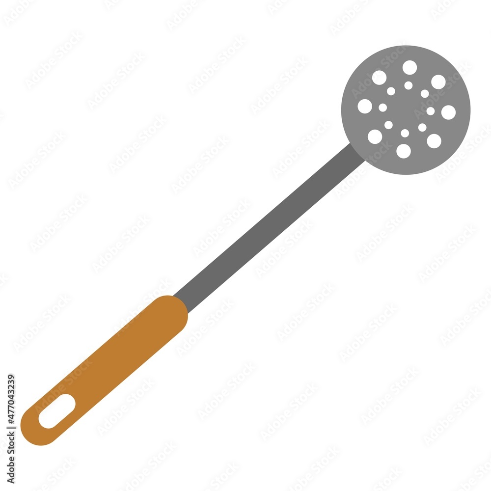 slotted spoon flat clipart vector illustration Stock Vector | Adobe Stock
