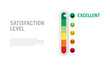 © nendrawahyu - Flat Vector illustration of customer satisfaction level measurement tool. Suitable for design element of customer satisfaction infographic. Rating and ranking of service feedback from clients survey.