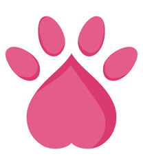 Poster - pink dog footprint