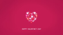 シンプルで可愛い光輝くハートのバレンタインデー背景（マゼンタ）　Valentine's Day Background With Shining Hearts