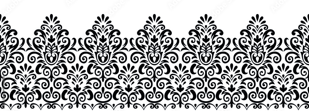 Traditional seamless Asian border design Stock Vector | Adobe Stock