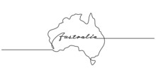 Continuous One Single Line Of Australia Island For Australia Day Celebration.