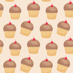 Sticker - chocolate cupcakes background