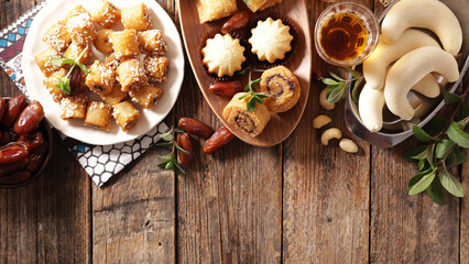 Poster - assorted of middle eastern arabic dessert