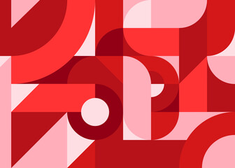 Wall Mural - Banner with red geometric shapes. Placard design in abstract style.