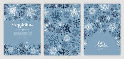 Wall Mural - Merry Christmas artistic templates. Corporate Holiday cards and invitations. Winter frames and backgrounds design.