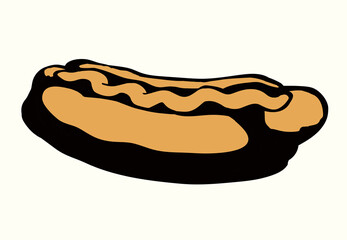 Poster - Hot Dog. Vector drawing food