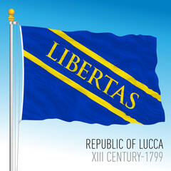 Wall Mural - Republic of Lucca historical flag, Lucca, Italy, ancient preunitary country, XIII century - 1799, vector illustration