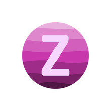 Letter Z With Purple Circle Gradient Vector Design Template In White Background.