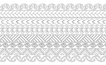 Polynesian Maori Pattern Vector Illustration Wallpaper Tile Tatto Design Line 문신도안 건대타투 마오리