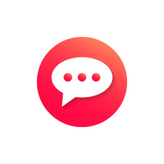 Sticker - speech bubble icon. chat, message, talk circle symbol. vector illustration.