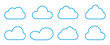 Clouds set isolated on white background. Collection of clouds for web site, poster, placard and wallpaper. Creative modern concept. Clouds vector illustration