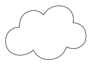 Wall Mural - Cloud, weather phenomenon - vector linear illustration for coloring pages, logo or pictogram. Outline. Cloud sign or icon