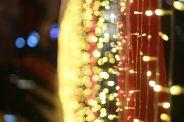 Wall Mural - Blur bokeh light bokeh abstract light background Blurred background. with color and bright on a New year Event.