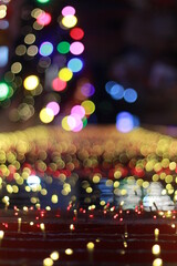 Wall Mural - Blur bokeh light bokeh abstract light background Blurred background. with color and bright on a New year Event.