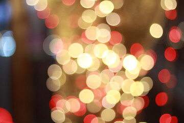 Wall Mural - Blur bokeh light bokeh abstract light background Blurred background. with color and bright on a New year Event.
