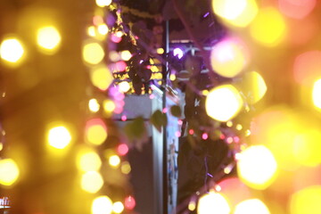 Wall Mural - Blur bokeh light bokeh abstract light background Blurred background. with color and bright on a New year Event.