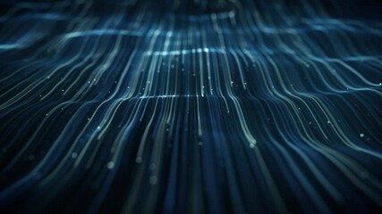 Wall Mural - abstract light fiber strings flowing background loop/ 4k animation of an abstract wallpaper technolo