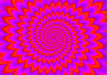 Wall Mural - scarlet flower. red flower blossom. optical expansion illusion.