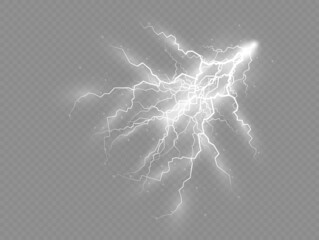 Wall Mural - set of zippers, thunderstorm and effect lightning.