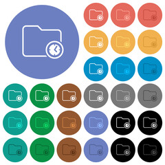 Wall Mural - Directory time outline round flat multi colored icons