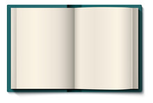 Two Page Spread Mockup. Realistic Open Book Top View