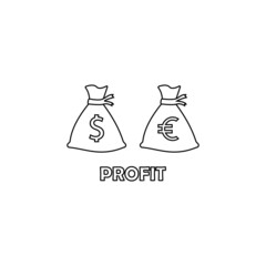 Canvas Print - Bag of profit icon