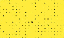Seamless Background Pattern Of Evenly Spaced Black Double Arrow Symbols Of Different Sizes And Opacity. Vector Illustration On Yellow Background With Stars
