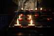Peaceful candle lights in a church
