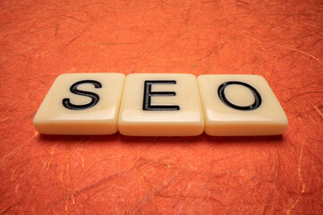 Canvas Print - search engine optimization (seo) - acronym in letter tiles, internet and web design concept