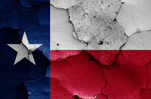 Flag Of Texas, USA Painted On Cracked Wall