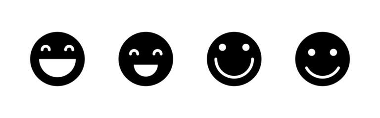 Smile icons set. smile emoticon icon. feedback sign and symbol