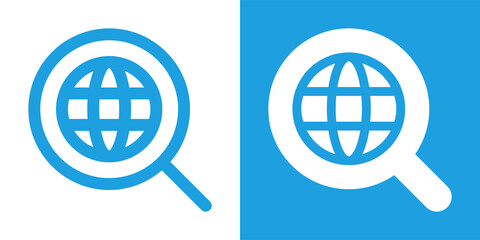 Aufkleber - Global search icon vector illustration.