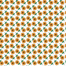 Black Eyed Susan Flower & Leaf Seamless Pattern Design