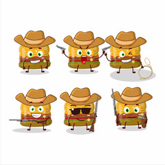 Poster - Cool cowboy hamburger gummy candy cartoon character with a cute hat