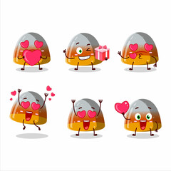 Poster - Gummy corn cartoon character with love cute emoticon