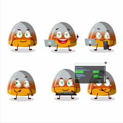 Poster - Gummy corn Programmer cute cartoon character with