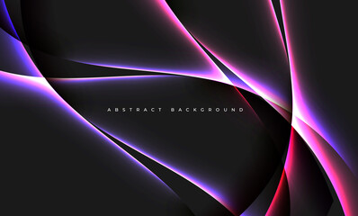 Wall Mural - Dynamic wave dimension background with light shadow effect - Background Abstract design Art elements technology. Futuristic background, art wallpaper. Vector illustration.