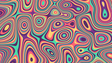 Abstract Wavy Psychedelic Background With Liquid Lines. Colorful Topographic Contour Lines. Vector Background