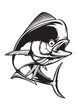 Mahi mahi emblem. Fishing vector illustration. Healthy food. Saltwater fishing. Dolphin fish.