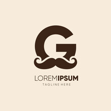 Initial Letter G Mustache Logo Design Vector Icon Graphic Emblem Illustration
