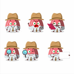 Poster - Detective pufflettes gummy candy cute cartoon character holding magnifying glass