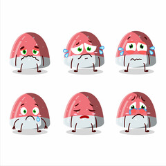 Canvas Print - Pufflettes gummy candy cartoon character with sad expression