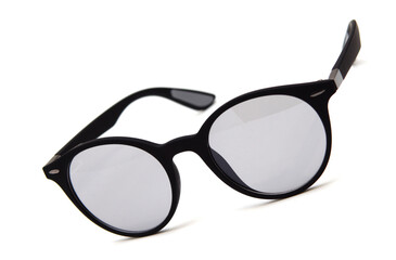 Fashionable sunglasses for men. dark glass. beautiful shape. on white isolated background