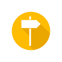 Sticker - Signpost flat icon with shadow