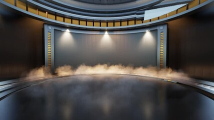 Wall Mural - Round platform with smoke