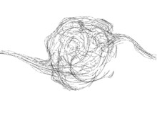 Scribble Lines Forming A Tangled Ball.Scribble Illustration Made On The White Background.