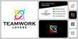 © RIFTIAN - Abstract teamwork logo design with business card template.