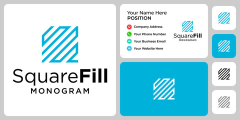 Wall Mural - Letter S F square monogram business industry logo design with business card template.